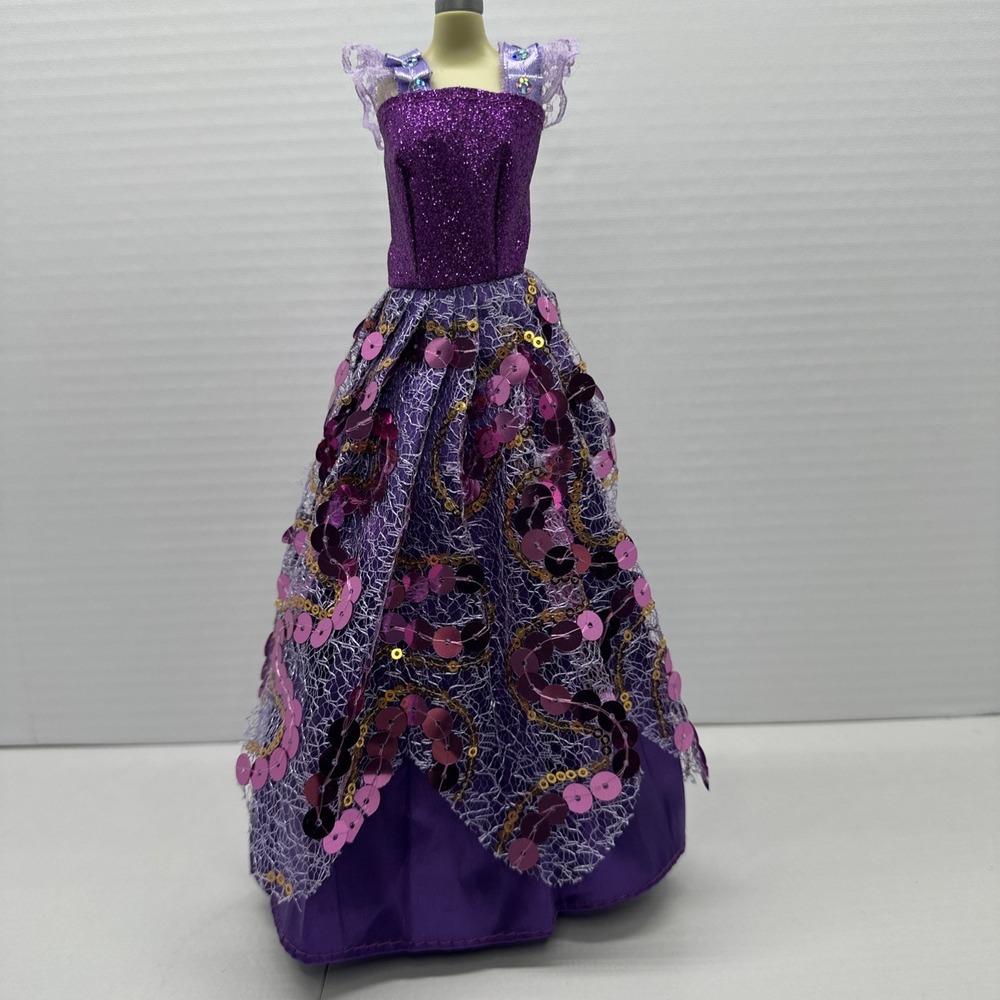 Barbie Doll Size Sequin Full Length Gown Lavender & Purple For 11.5" Doll